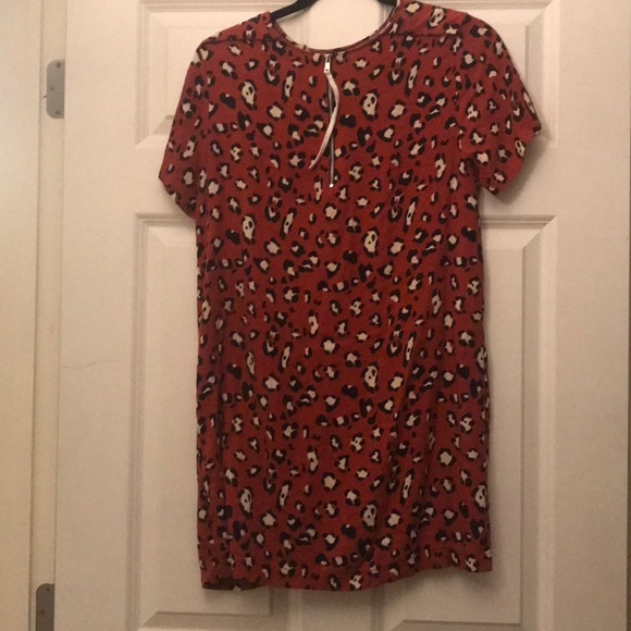 Orange and cheetah print shirt dress - Picture 4 of 5